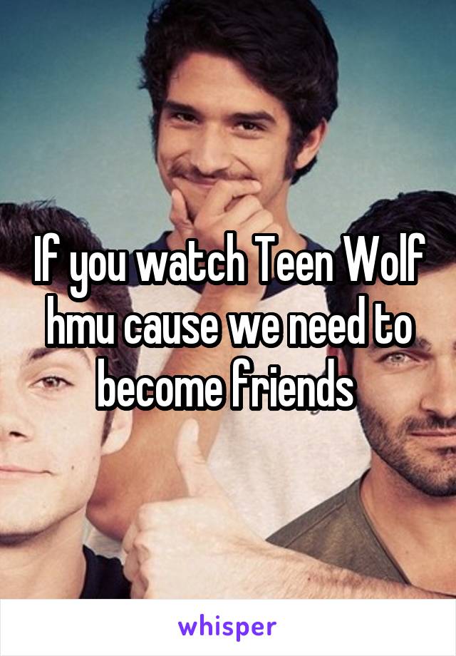 If you watch Teen Wolf hmu cause we need to become friends 