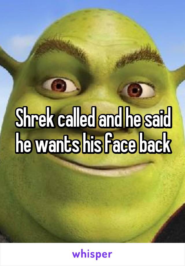 Shrek called and he said he wants his face back