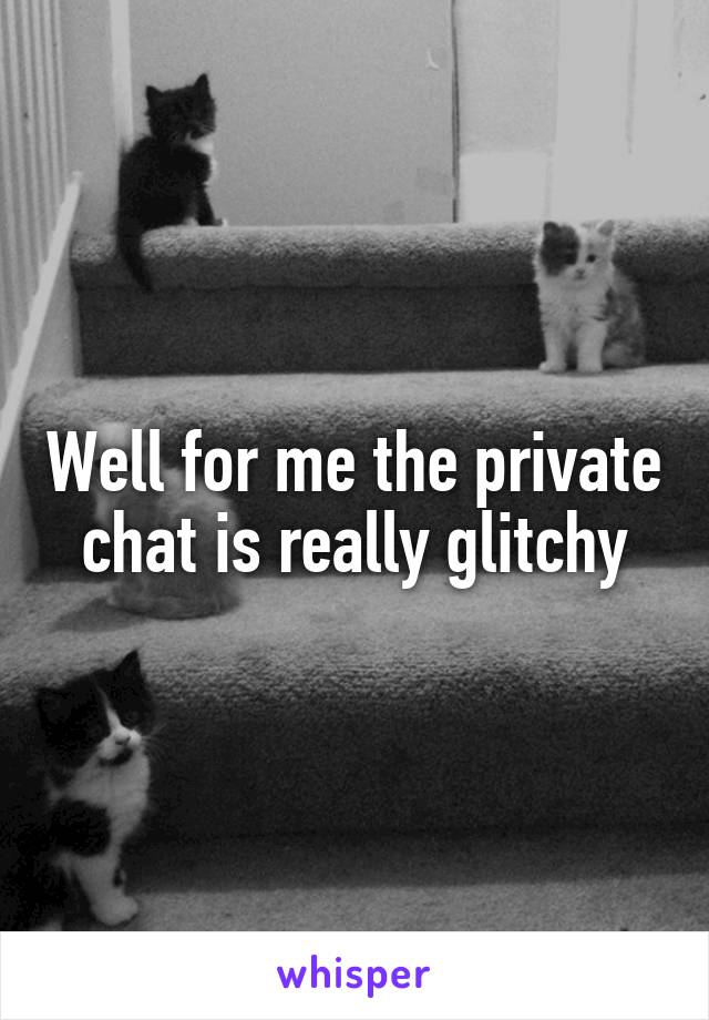 Well for me the private chat is really glitchy