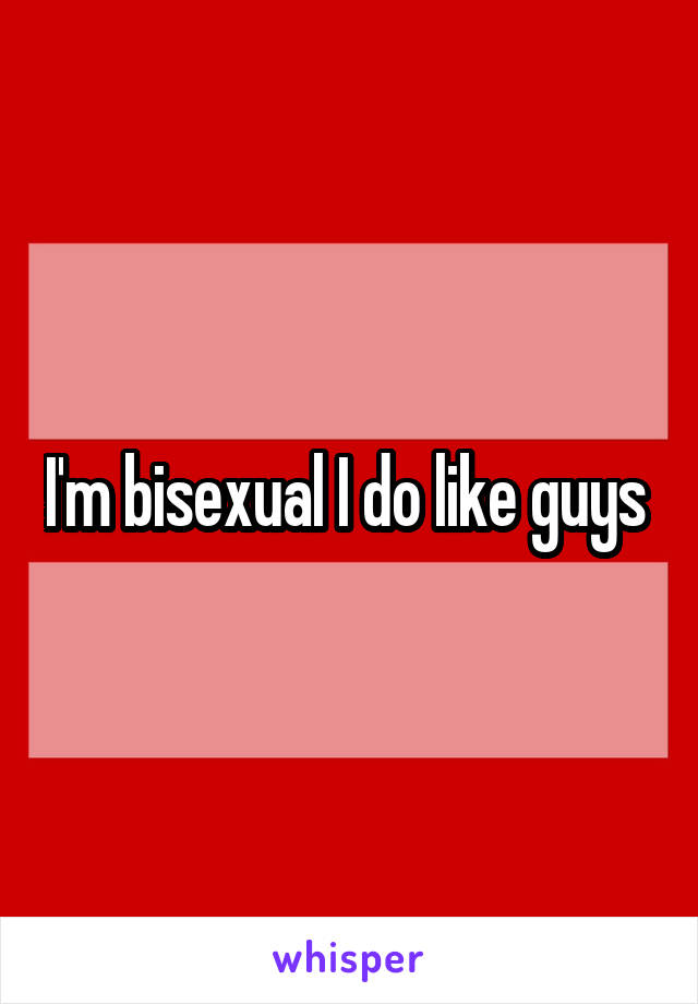 I'm bisexual I do like guys 