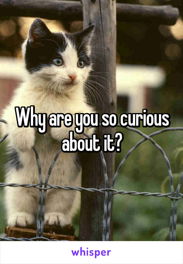 Why are you so curious about it?