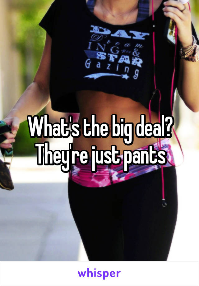 What's the big deal? They're just pants