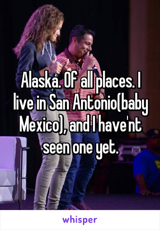 Alaska. Of all places. I live in San Antonio(baby Mexico), and I have'nt seen one yet.