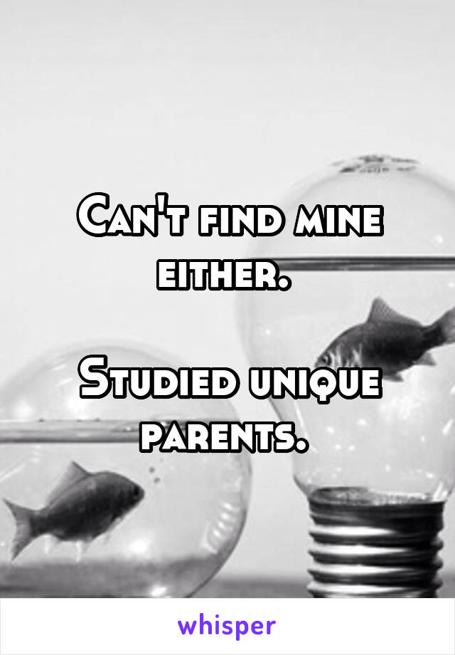 Can't find mine either. 

Studied unique parents. 