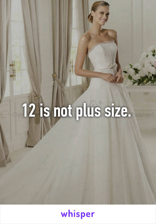 12 is not plus size. 