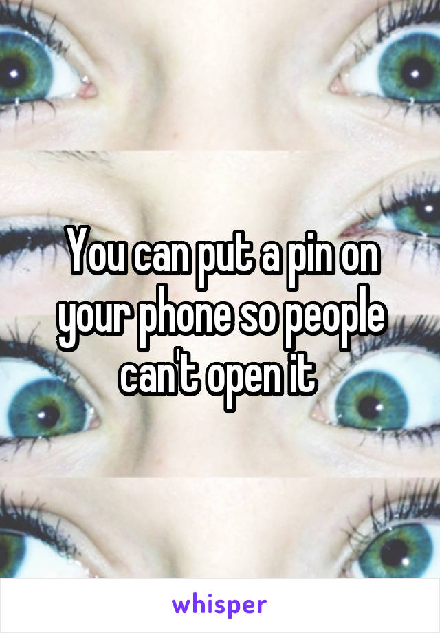 You can put a pin on your phone so people can't open it 