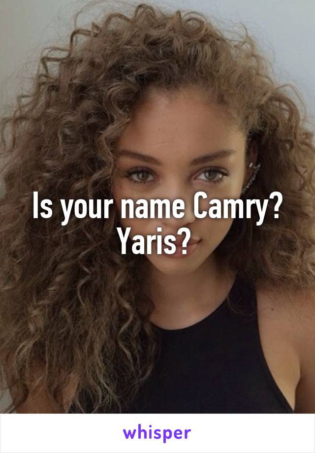 Is your name Camry? Yaris? 