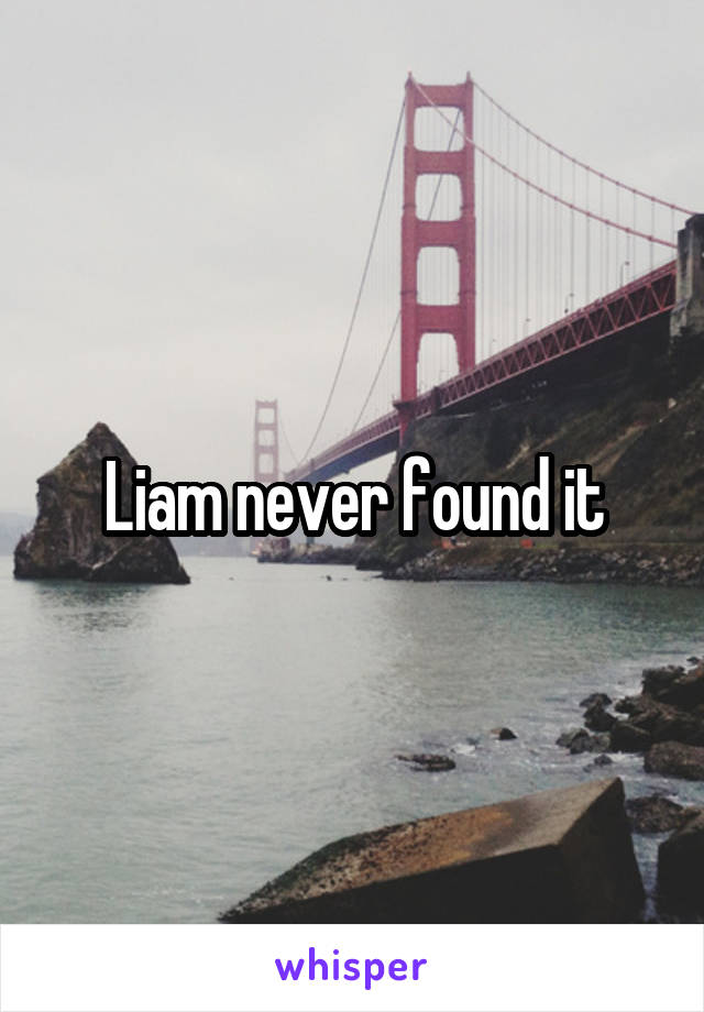 Liam never found it