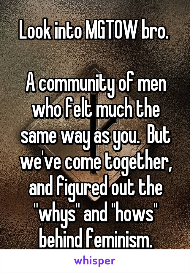 Look into MGTOW bro. 

A community of men who felt much the same way as you.  But we've come together, and figured out the "whys" and "hows" behind feminism.