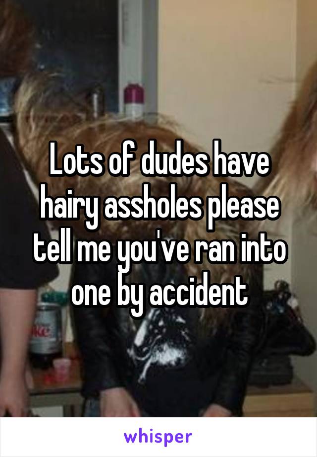 Lots of dudes have hairy assholes please tell me you've ran into one by accident