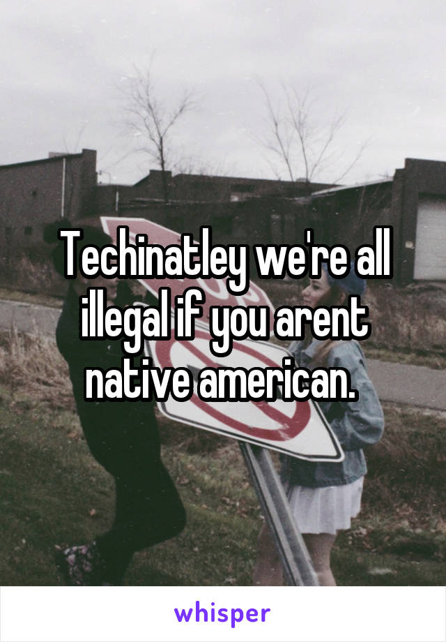 Techinatley we're all illegal if you arent native american. 