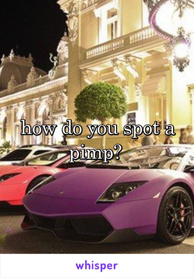 how do you spot a pimp? 