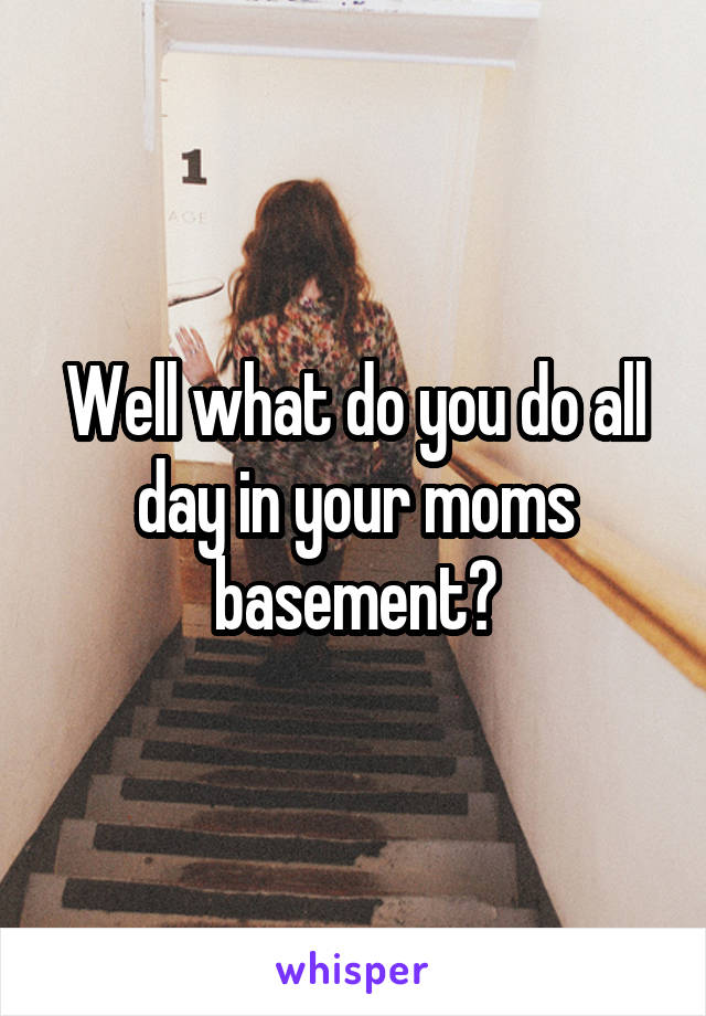 Well what do you do all day in your moms basement?