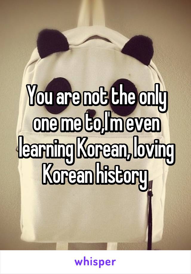 You are not the only one me to,I'm even learning Korean, loving Korean history 