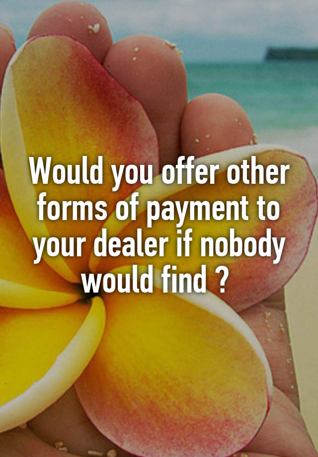 would-you-offer-other-forms-of-payment-to-your-dealer-if-nobody-would