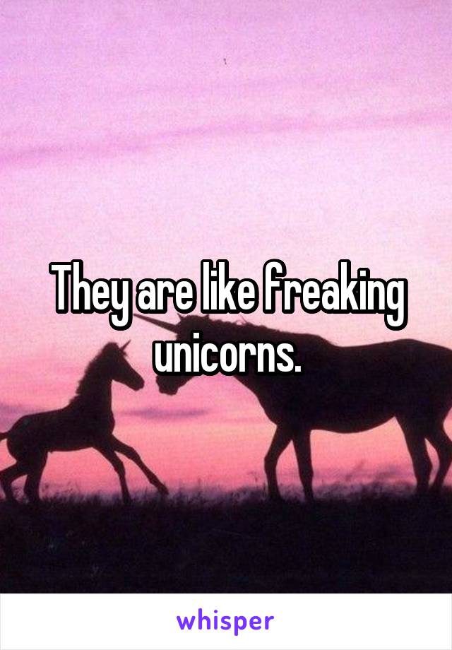 They are like freaking unicorns.