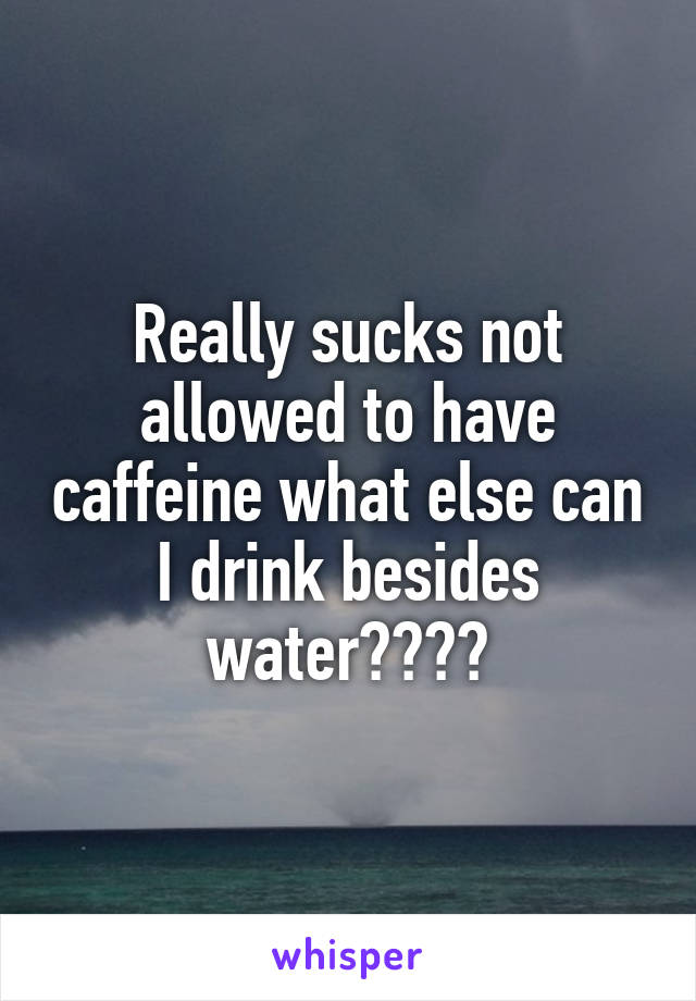 Really sucks not allowed to have caffeine what else can I drink besides water????