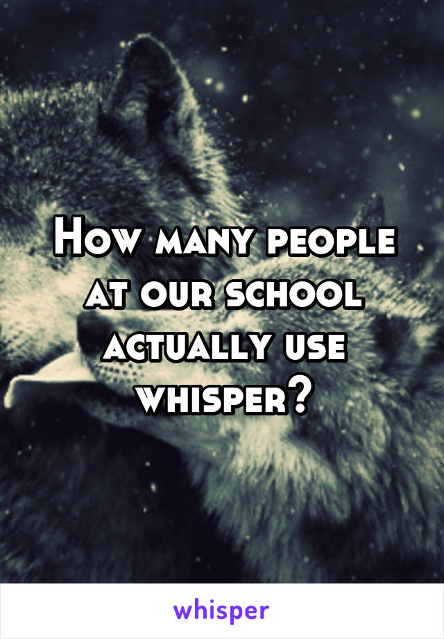 How many people at our school actually use whisper?