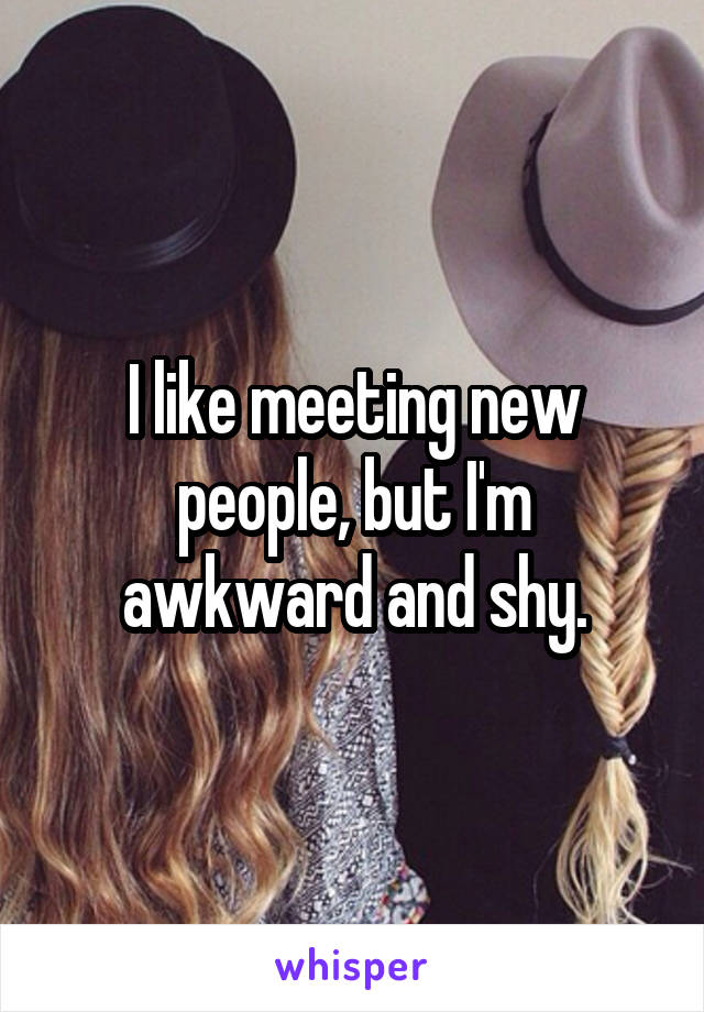 I like meeting new people, but I'm awkward and shy.