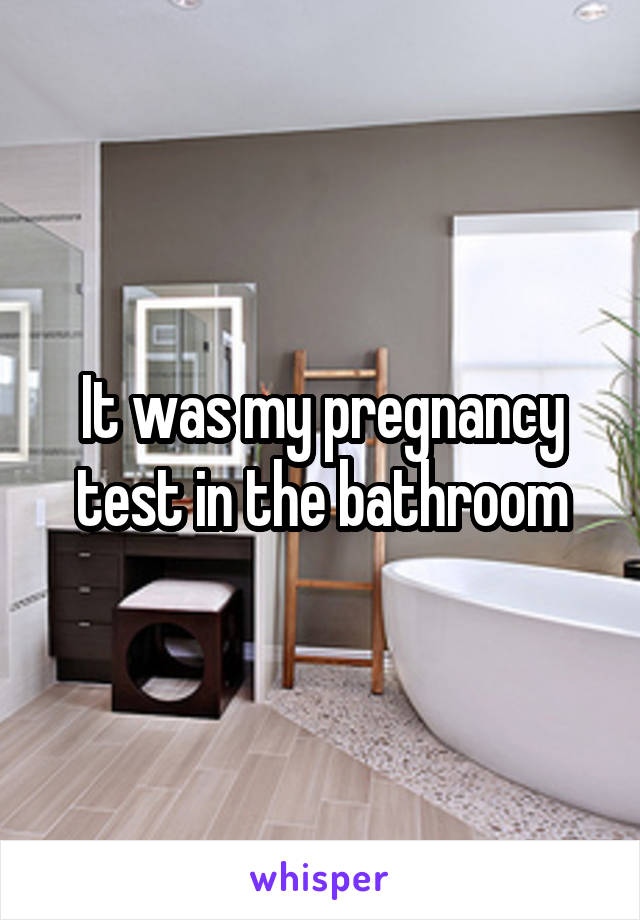 It was my pregnancy test in the bathroom