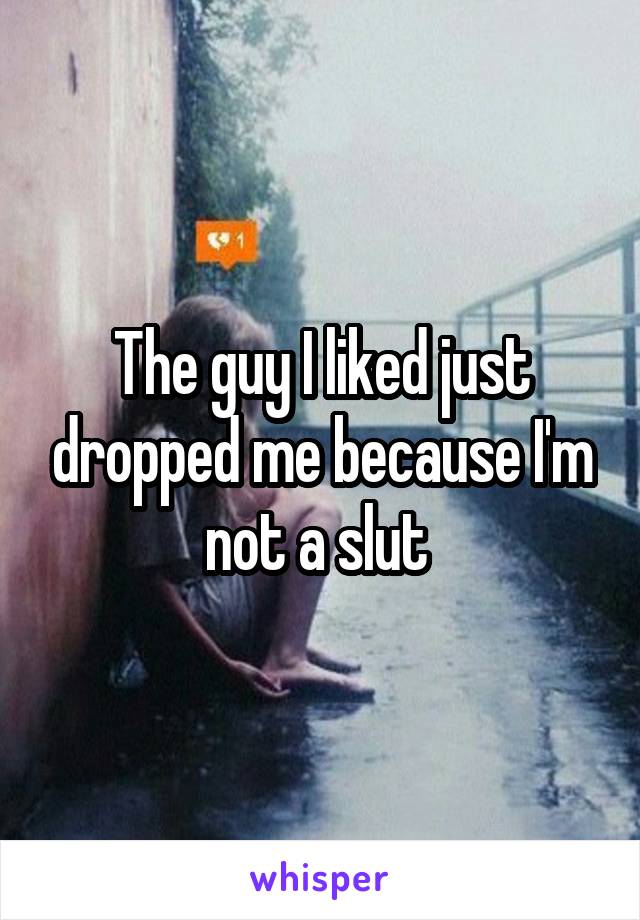 The guy I liked just dropped me because I'm not a slut 