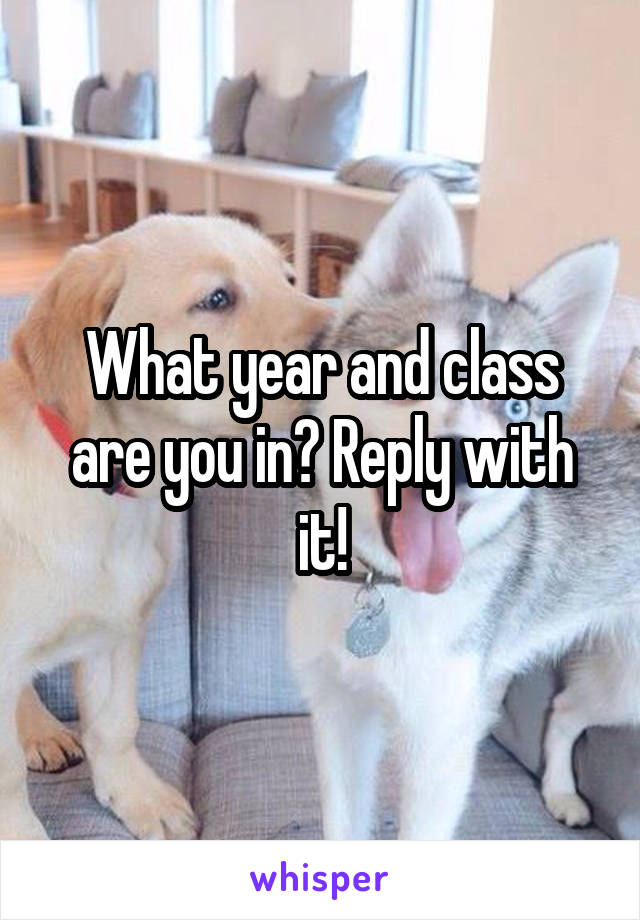 What year and class are you in? Reply with it!