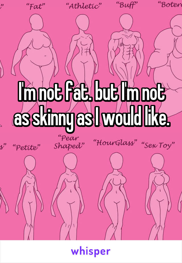 I'm not fat. but I'm not as skinny as I would like.

