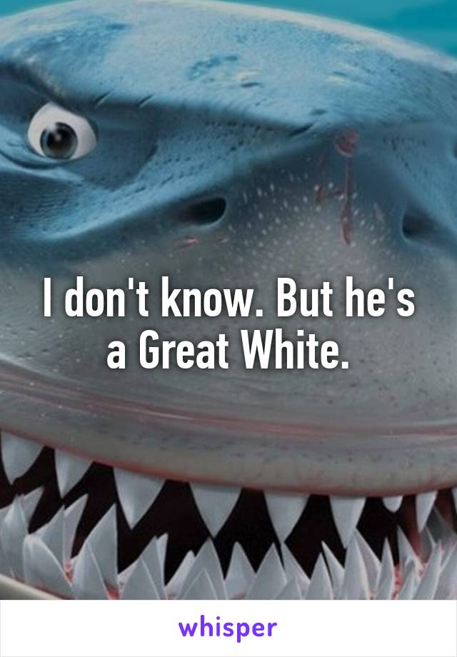 I don't know. But he's a Great White.