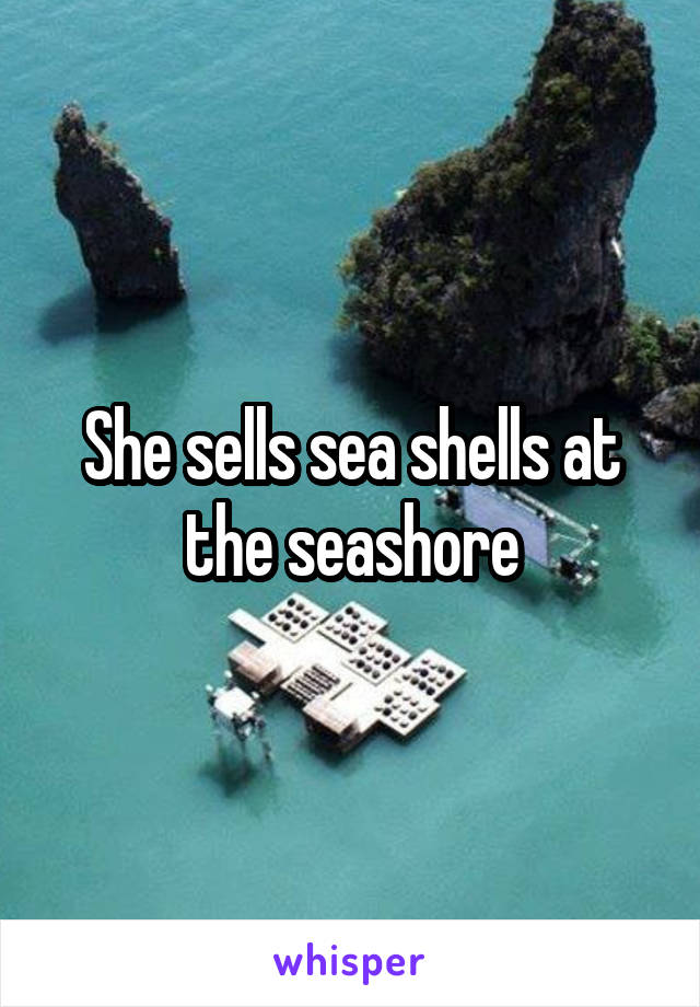 She sells sea shells at the seashore