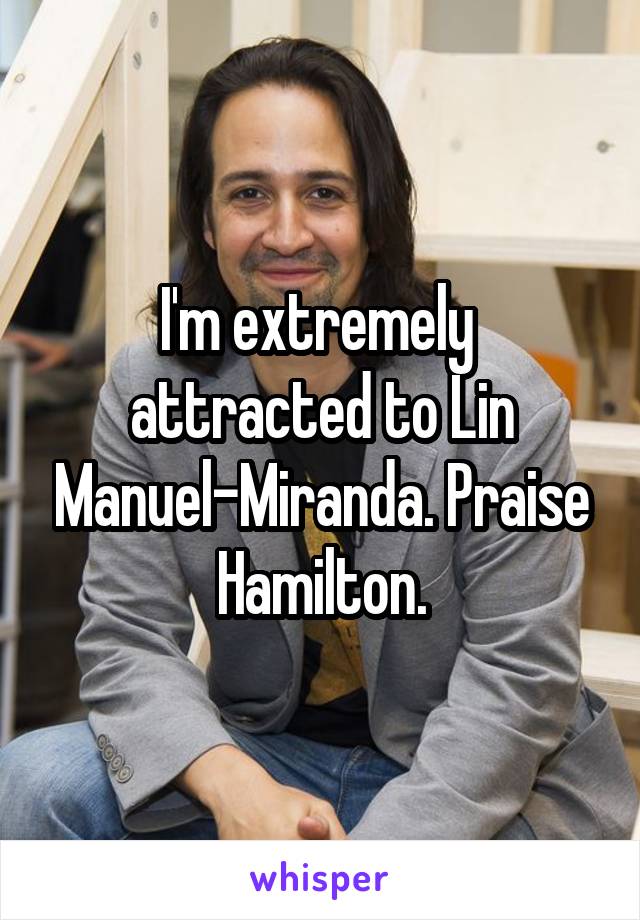 I'm extremely  attracted to Lin Manuel-Miranda. Praise Hamilton.