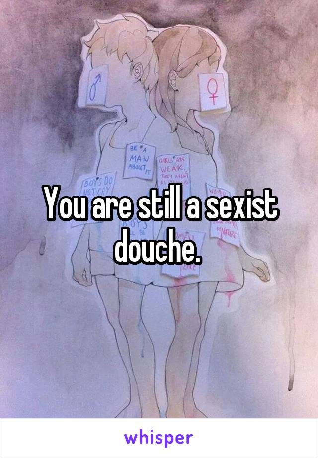 You are still a sexist douche. 