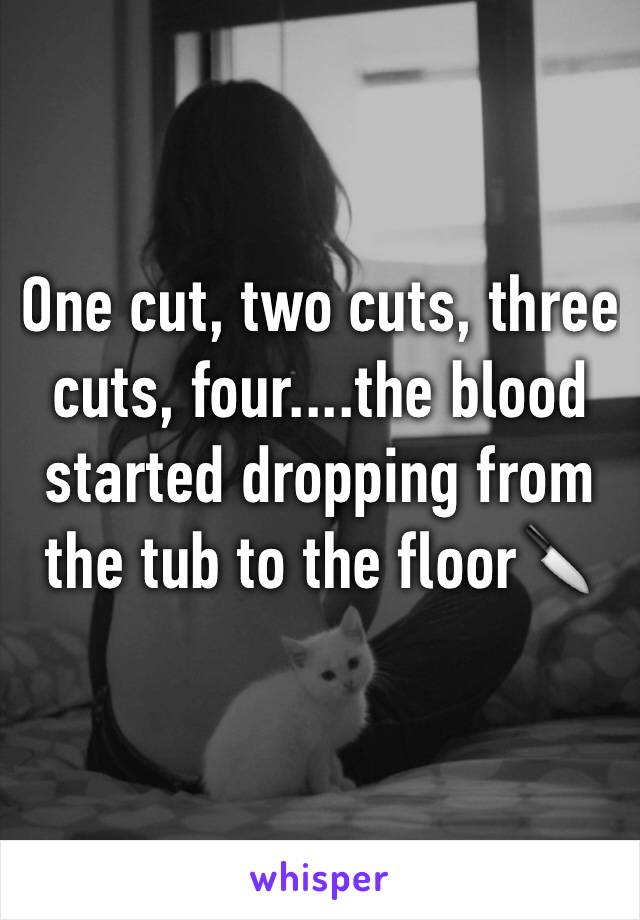 One cut, two cuts, three cuts, four....the blood started dropping from the tub to the floor🔪