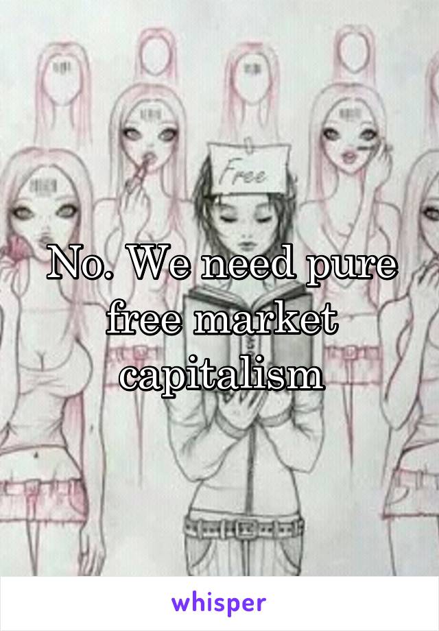 No. We need pure free market capitalism