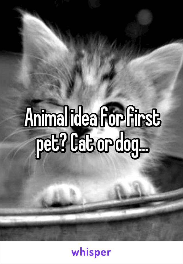 Animal idea for first pet? Cat or dog...