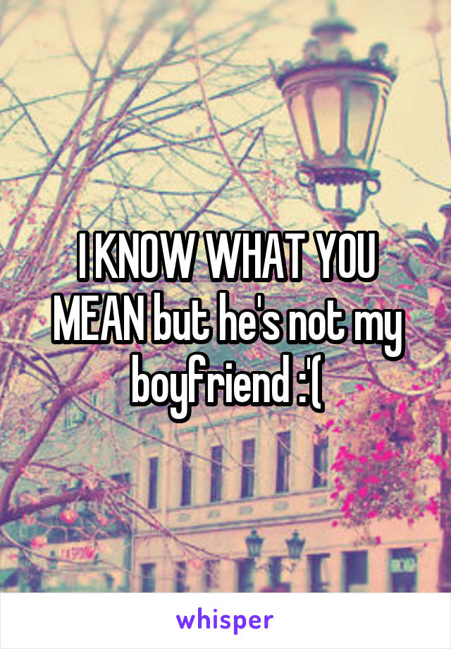 I KNOW WHAT YOU MEAN but he's not my boyfriend :'(