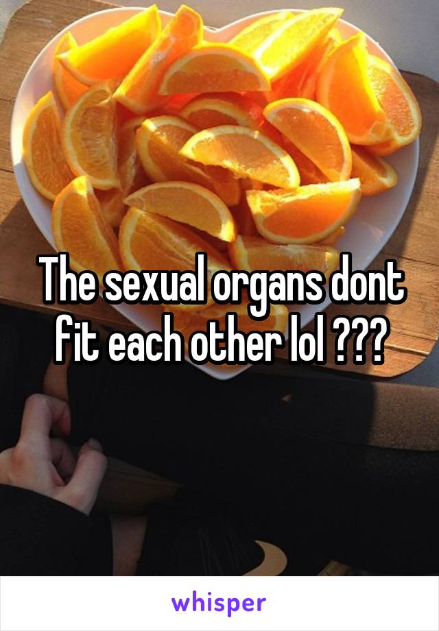 The sexual organs dont fit each other lol 😂😂😂