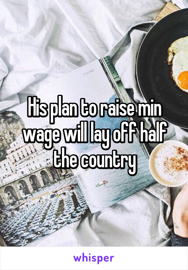 His plan to raise min wage will lay off half the country