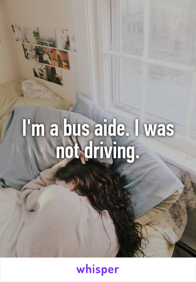 I'm a bus aide. I was not driving.