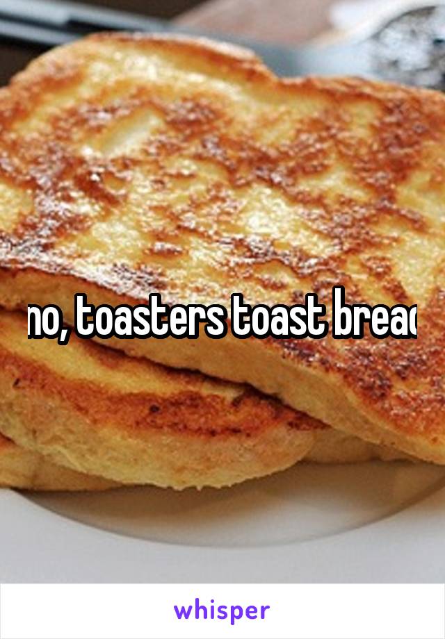 no, toasters toast bread