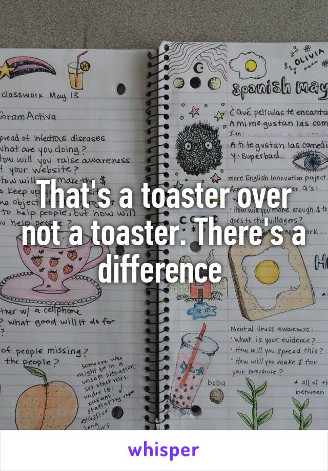 That's a toaster over not a toaster. There's a difference 