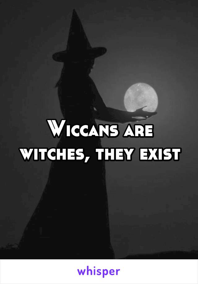 Wiccans are witches, they exist