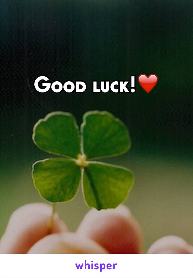 Good luck!❤️