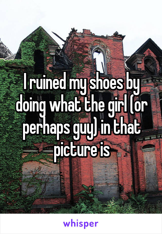 I ruined my shoes by doing what the girl (or perhaps guy) in that picture is