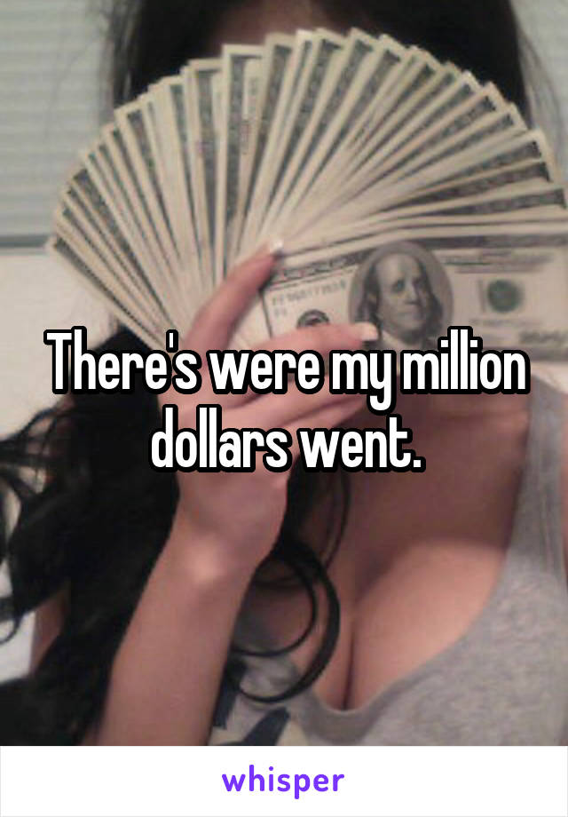 There's were my million dollars went.