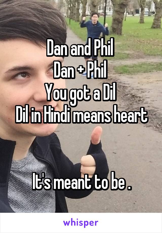 Dan and Phil 
Dan + Phil 
You got a Dil 
Dil in Hindi means heart 

It's meant to be .