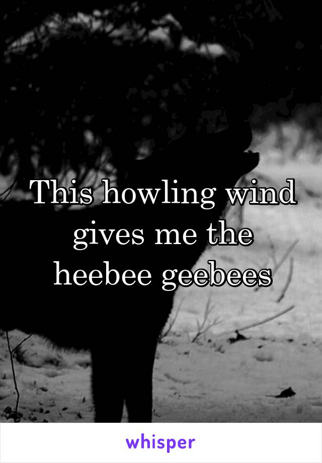 This howling wind gives me the heebee geebees