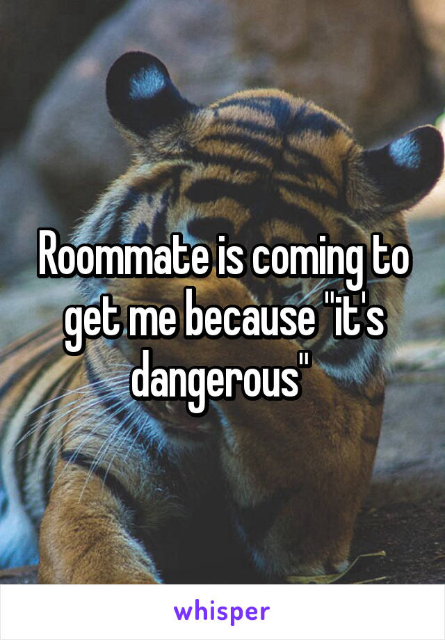 Roommate is coming to get me because "it's dangerous" 