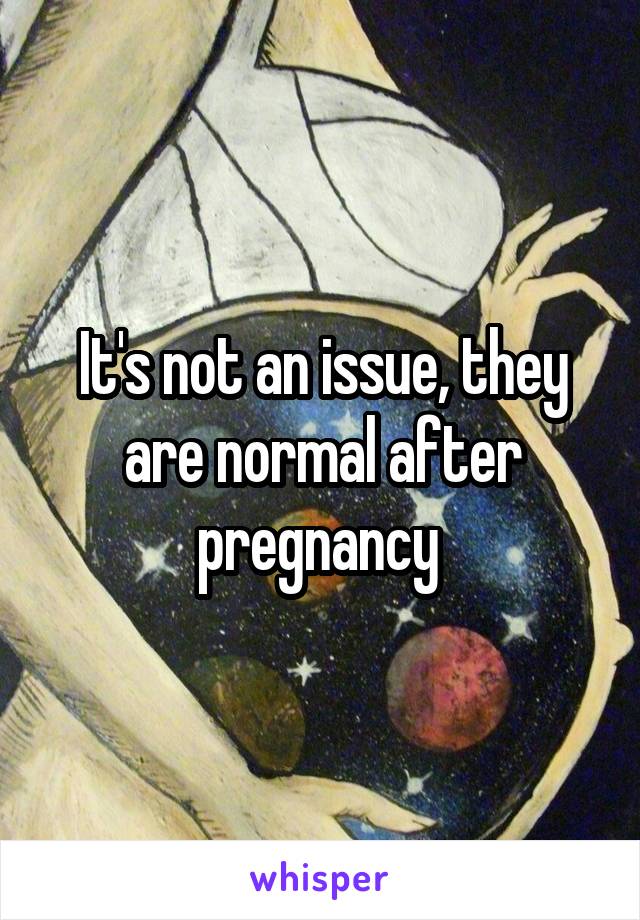 It's not an issue, they are normal after pregnancy 