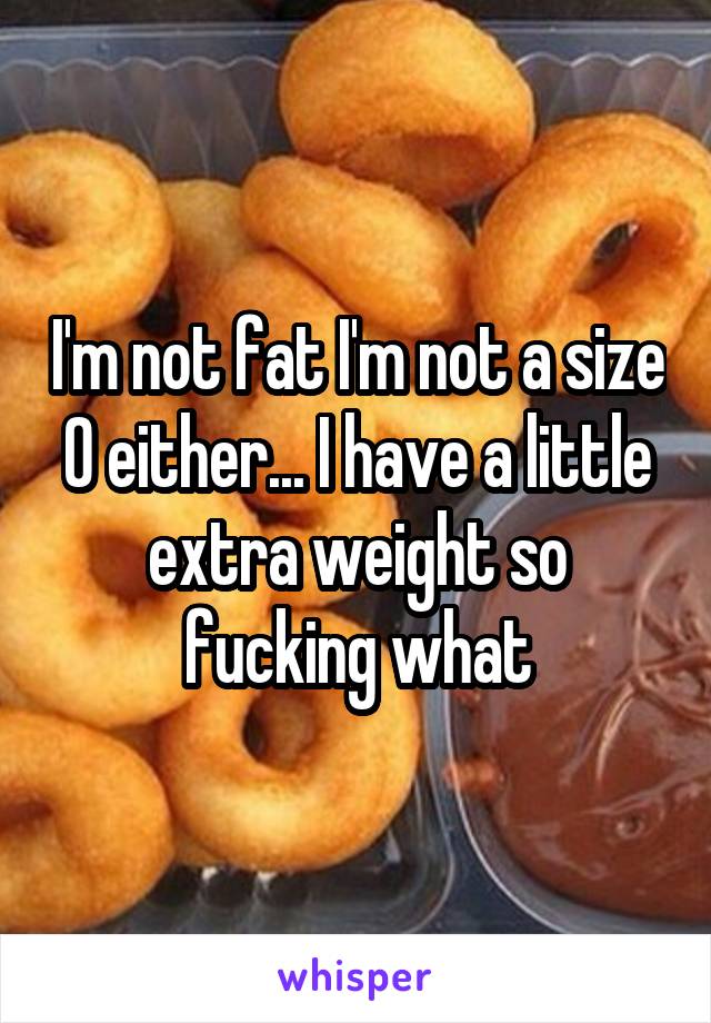 I'm not fat I'm not a size 0 either... I have a little extra weight so fucking what