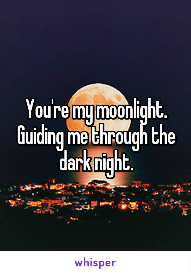 You're my moonlight.
Guiding me through the dark night.